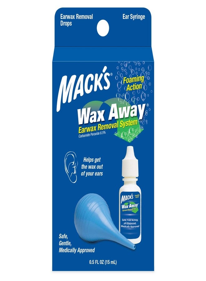Mack's Wax Away Ear Wax Removal System - 0.5 FL OZ Ear Drops with Ear Syringe - Image 1